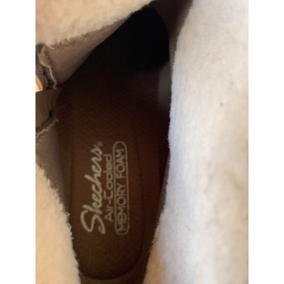 Skechers Sherpa Lined Ankle Boots SZ 11 Women's Mushroom Brown Studded Comfort - Picture 14 of 16